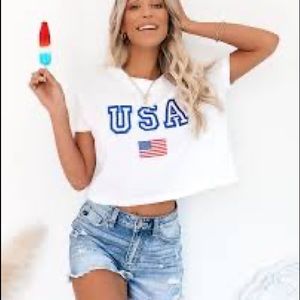 VICI DOLL USA CROP TOP Tee shirt